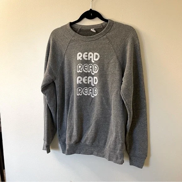 Piper and Ivy | Gray “Read” Sweatshirt | Size Medium - Picture 3 of 10